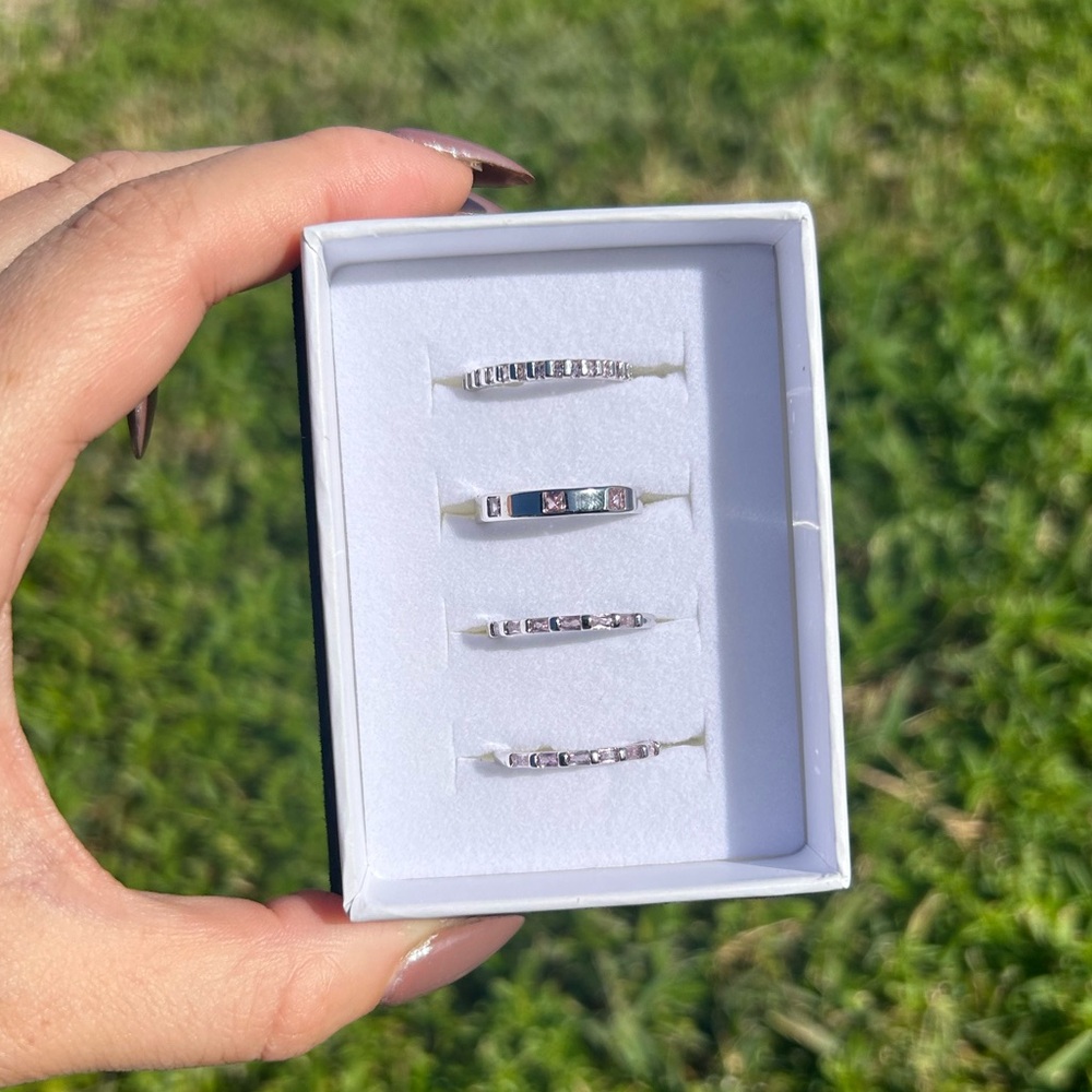 Bomb Party Luxe Bands “Boss Up, Girlfriend” Rose Quartz size 5.
